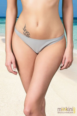 Bikinihose Tanga in silbergrau mit hohem Beinausschnitt CANCUN