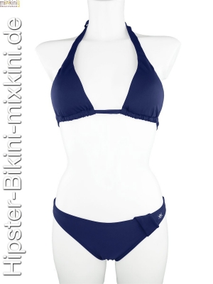 Bikini Hipster Neckholder Set dunkelblau