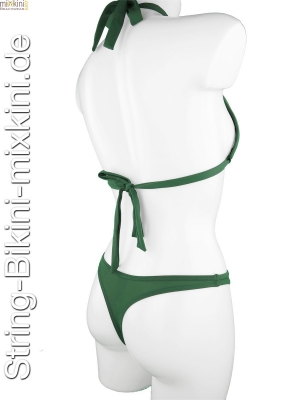 Bikini-String-Neckholder-Set in khaki-grün