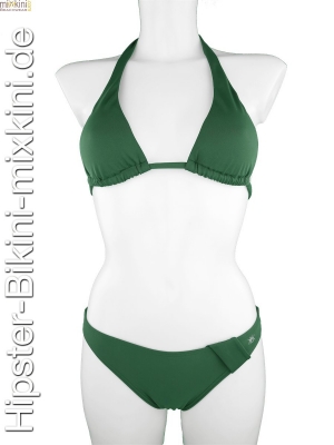 Bikini-Hipster-Neckholder-Set khaki-grün