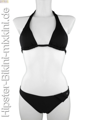 Bikini-Hipster-Neckholder-Set schwarz