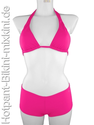 Bikini-Hotpants-Neckholder-Set in pink