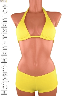 Bikinis Hotpant gelb, gelbe Hotpant Bikinis