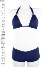 Bikini Hotpants Neckholder Set dunkelblau
