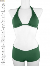 Bikini-Hotpants-Neckholder-Set khaki-grün