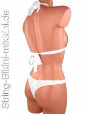 weißes Bikini-String-Neckholder-Set